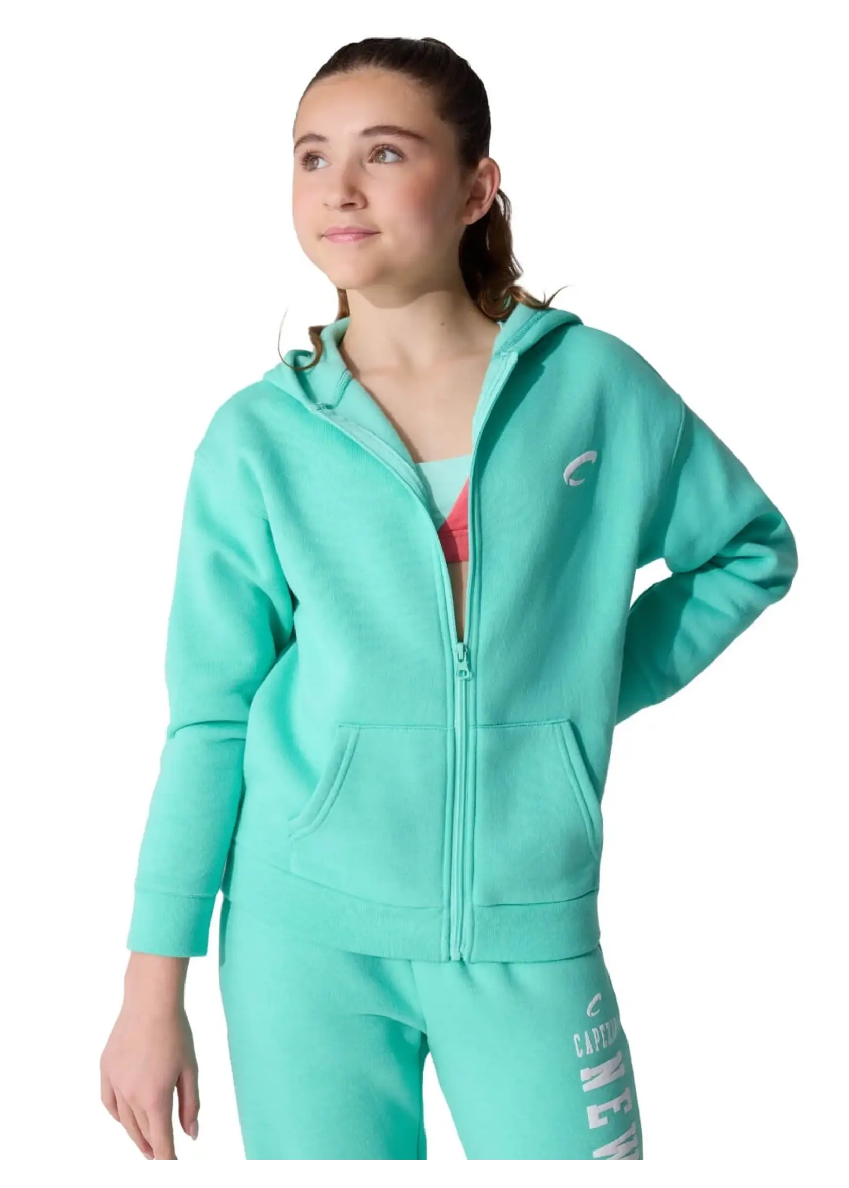 CAPEZIO & BUNHEADS AF13070C CHILD STRIDE LOGO ZIP UP HOODIE