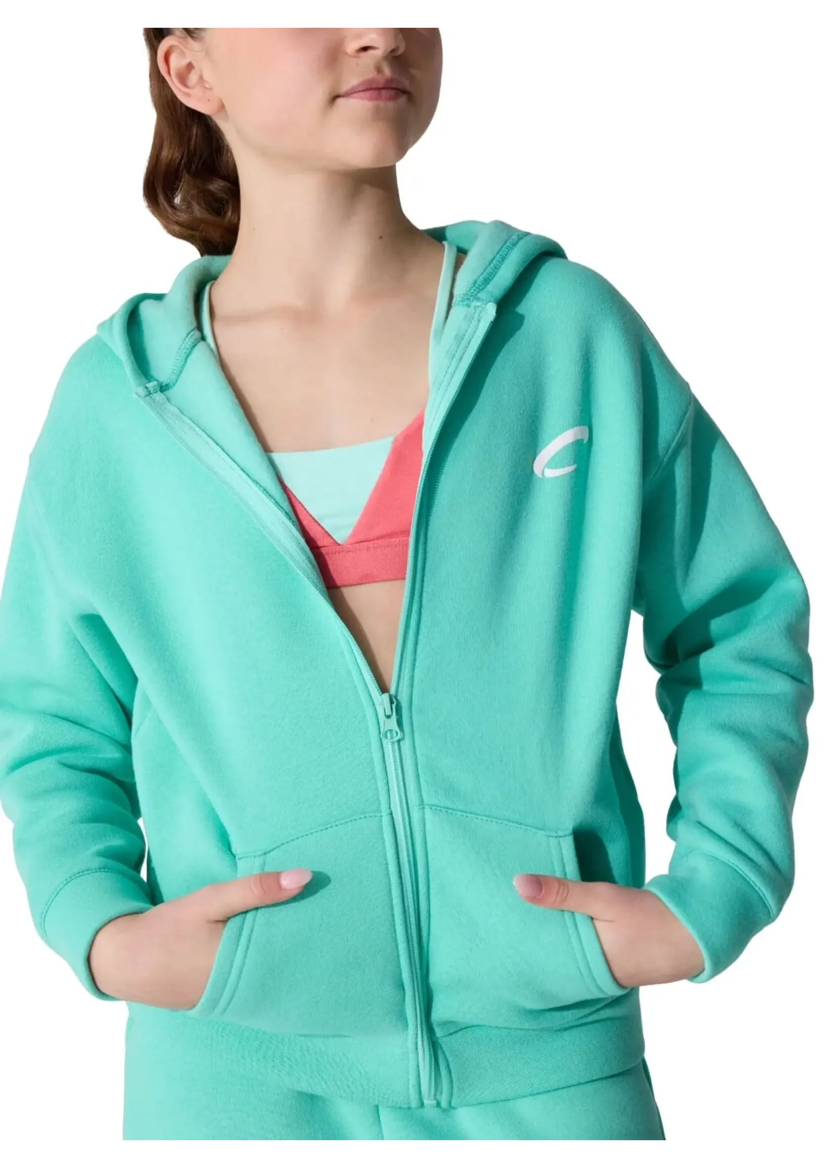 CAPEZIO & BUNHEADS AF13070C CHILD STRIDE LOGO ZIP UP HOODIE