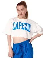 CAPEZIO & BUNHEADS AF13064W ADULT CAMPUS BOX COLLEGIATE STYLE CROPPED TEE