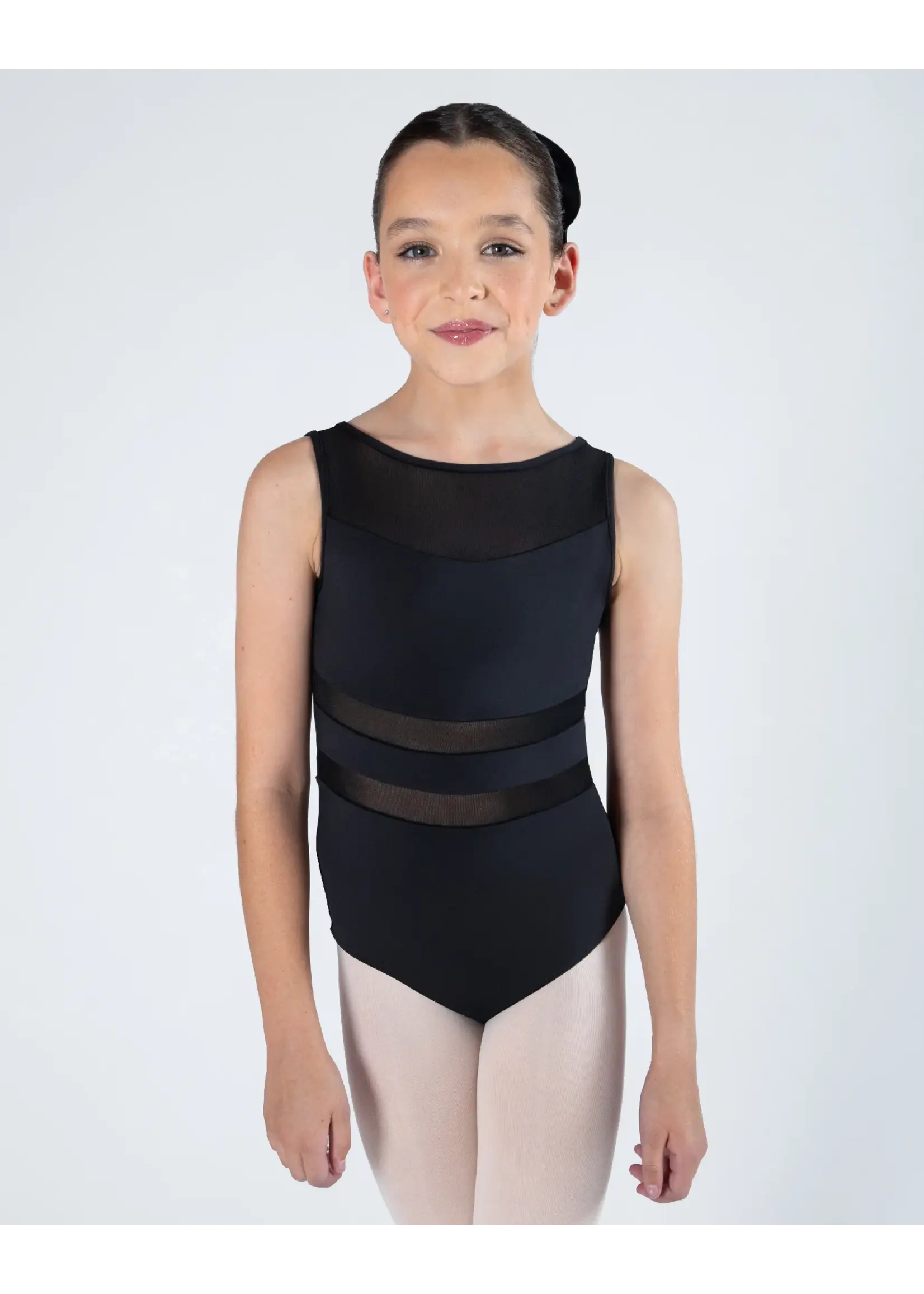 ENERGETIKS CL122 CHILDRENS LEXI MESH WAIST STRIPE LEOTARD