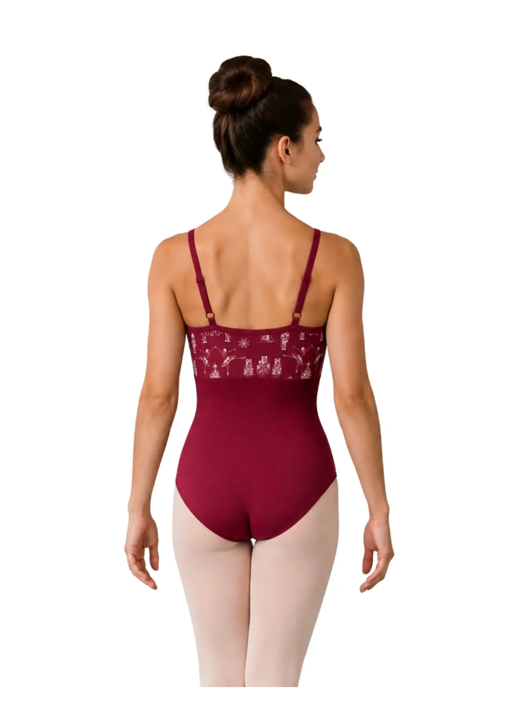 DANSHUZ 26134 NUTCRACKER PRINTED BODICE CAMISOLE LEOTARD