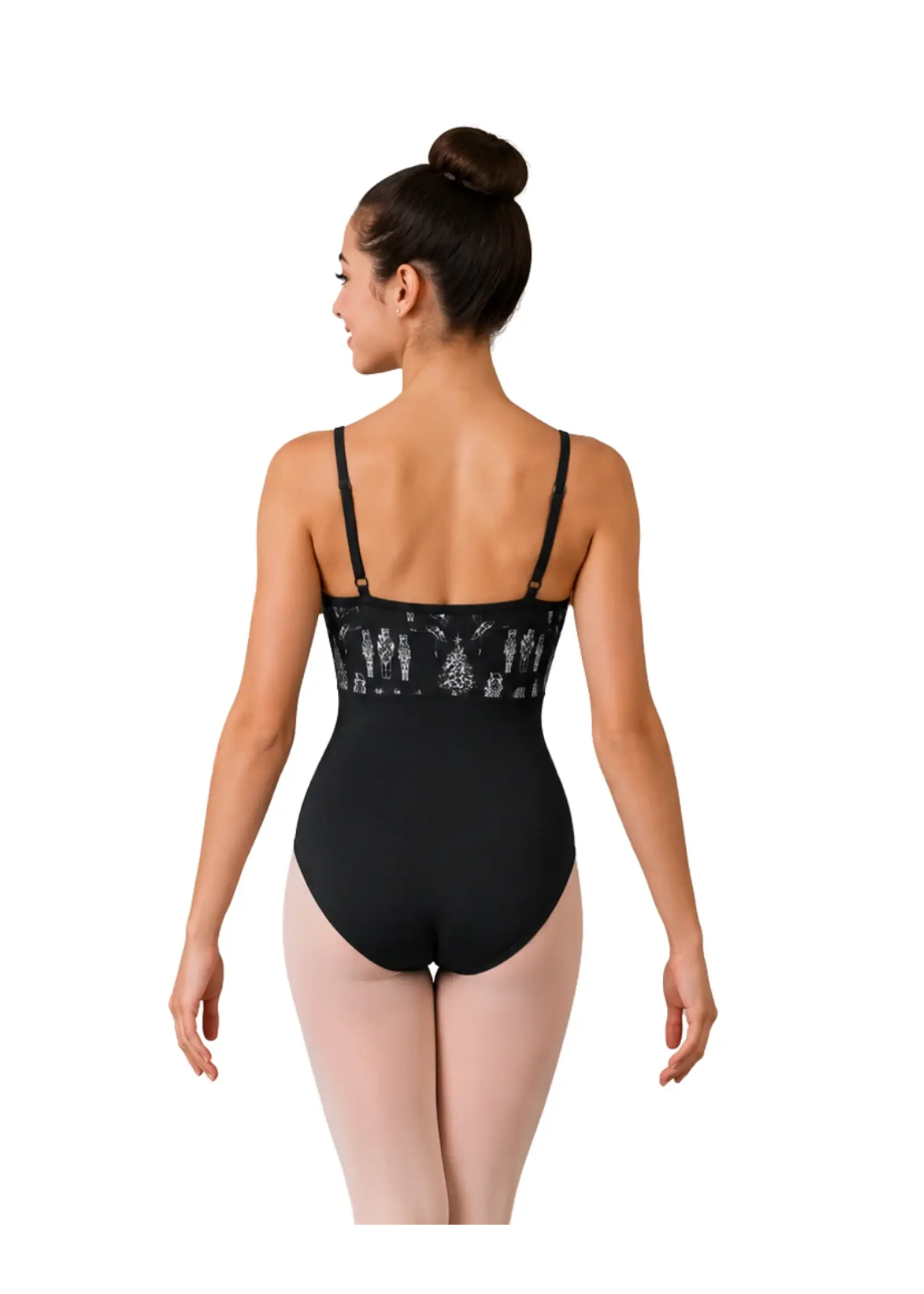 DANSHUZ 26134 NUTCRACKER PRINTED BODICE CAMISOLE LEOTARD