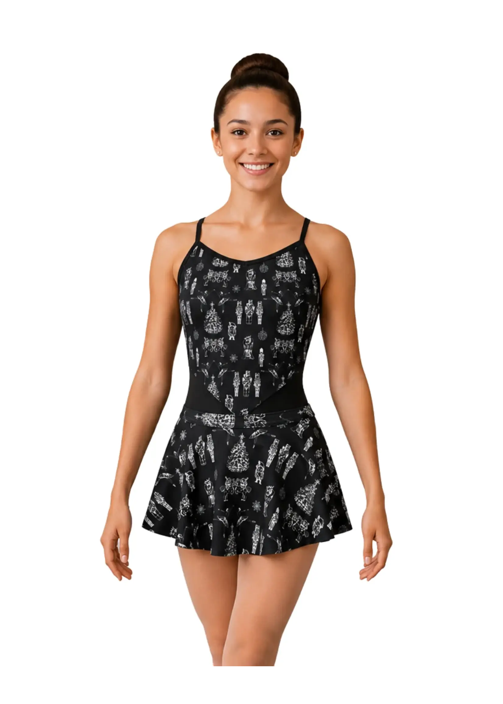 DANSHUZ 26410 NUTCRACKER PRINTED PULL ON SKIRT