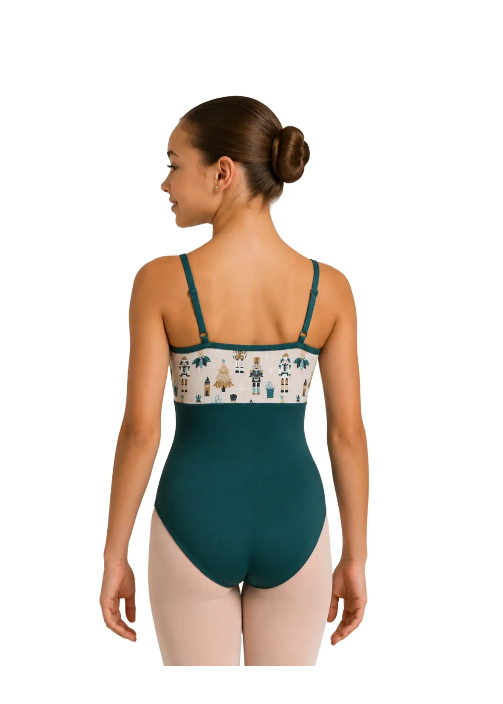 DANSHUZ 26135A ADULT NUTCRACKER PRINTED BODICE CAMISOLE LEOTARD