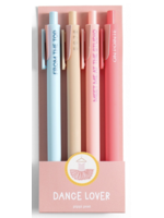 PIPPI POST DANCE LOVER PEN SET OF 4 PENS WITH DANCE SAYINGS