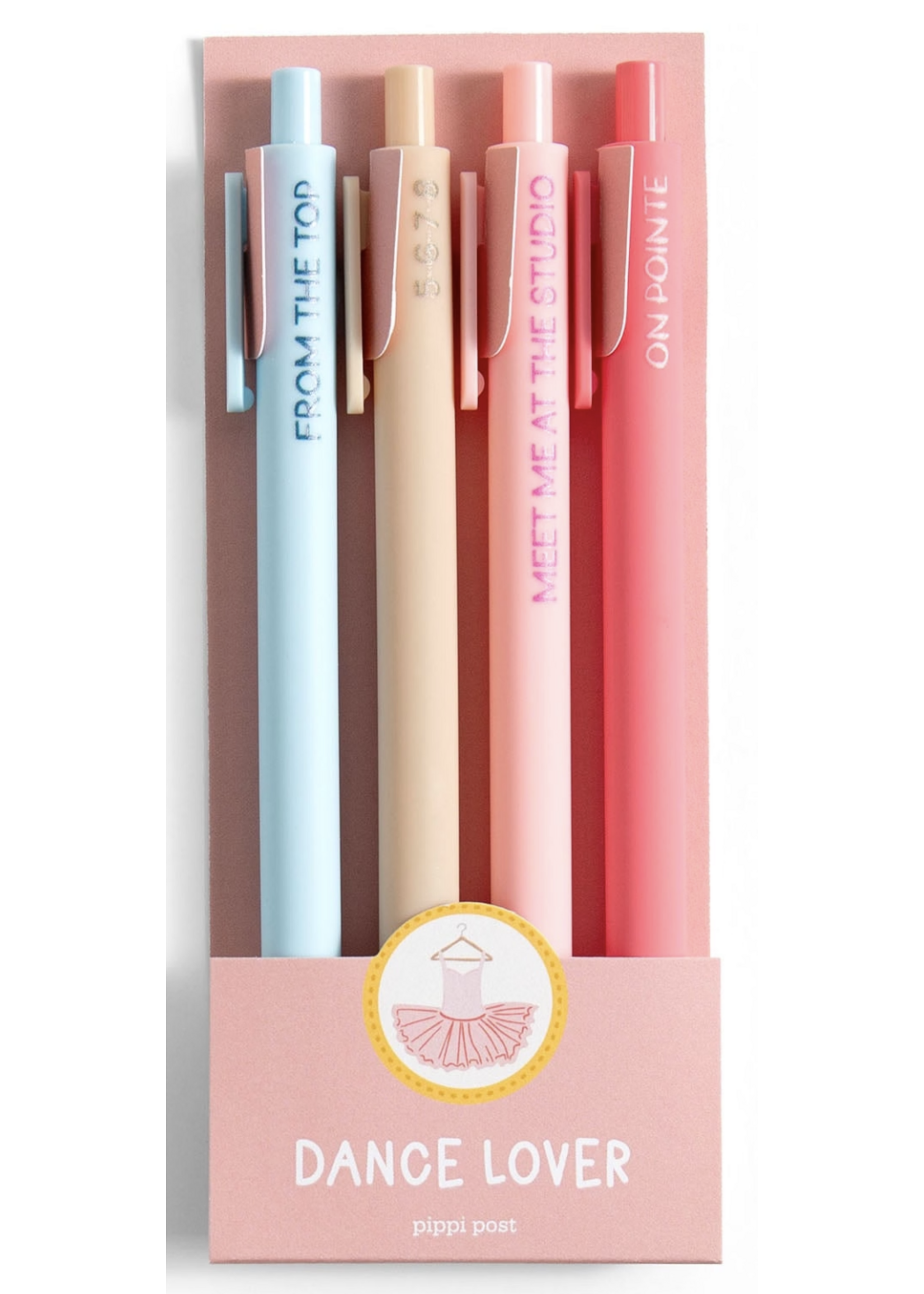 PIPPI POST DANCE LOVER PEN SET OF 4 PENS WITH DANCE SAYINGS