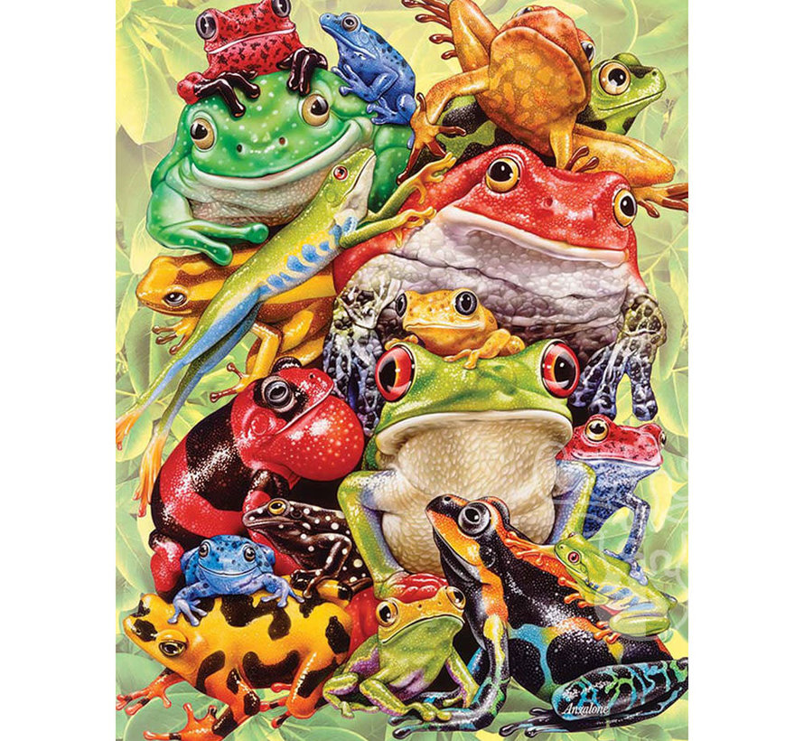 Cobble Hill Frog Pile Family Puzzle 350pcs RETIRED