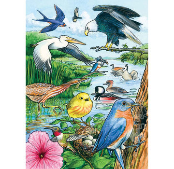 Cobble Hill Puzzles Cobble Hill North American Birds Tray Puzzle 35pcs