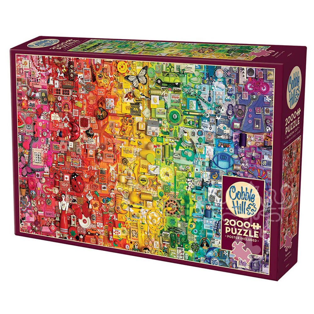 Puzzle Arcobaleno Colorato 1000 Pezzi - Cobble Hill, Poster Incluso, 67,6x48,9 Cm, Cartone Riciclato