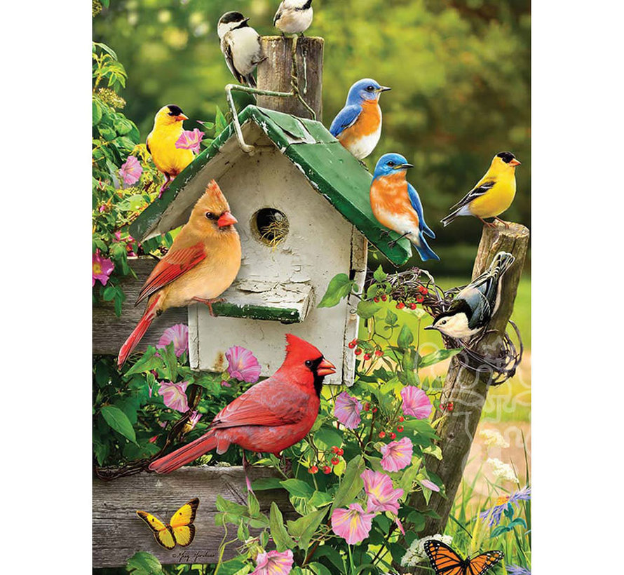 Cobble Hill Singing Around the Birdhouse Tray Puzzle 35pcs