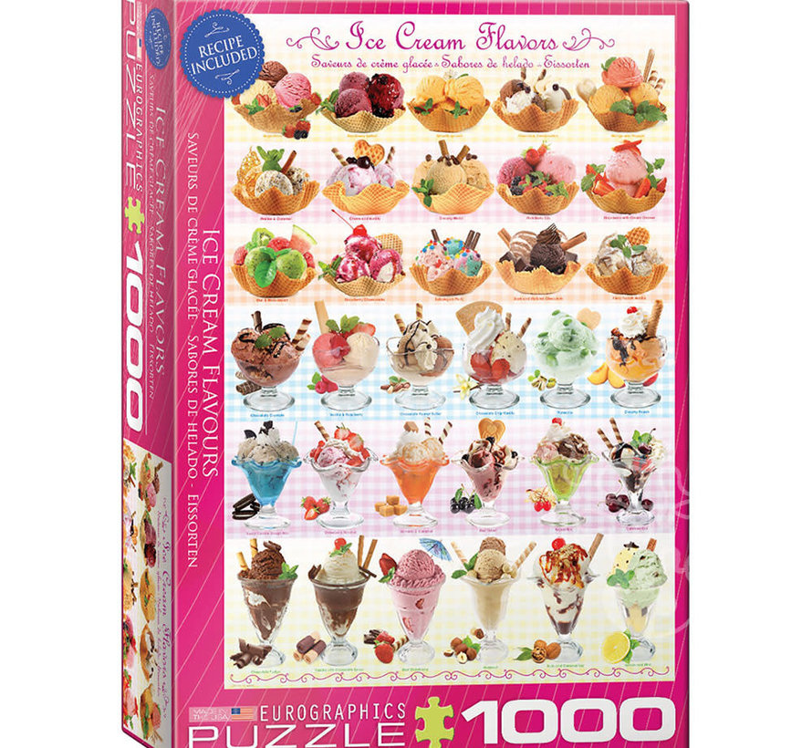 Eurographics Food: Ice Cream Flavors Celebration - Sweet Collection Puzzle 1000pcs