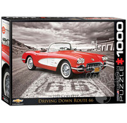 Eurographics Eurographics Chevrolet 1959 Corvette Driving Down Route 66 Puzzle 1000pcs