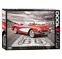 Eurographics Automotive: Chevrolet 1959 Corvette Driving Down Route 66 Puzzle 1000pcs