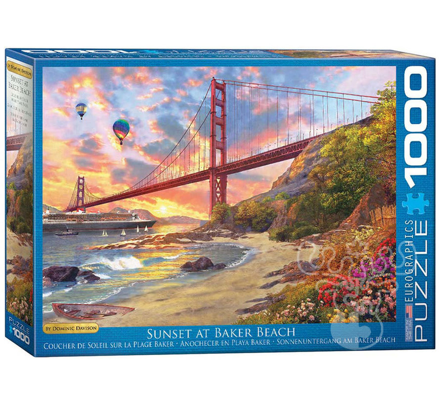 Eurographics Artist Label Davison: Sunset at Baker Beach Puzzle 1000pcs