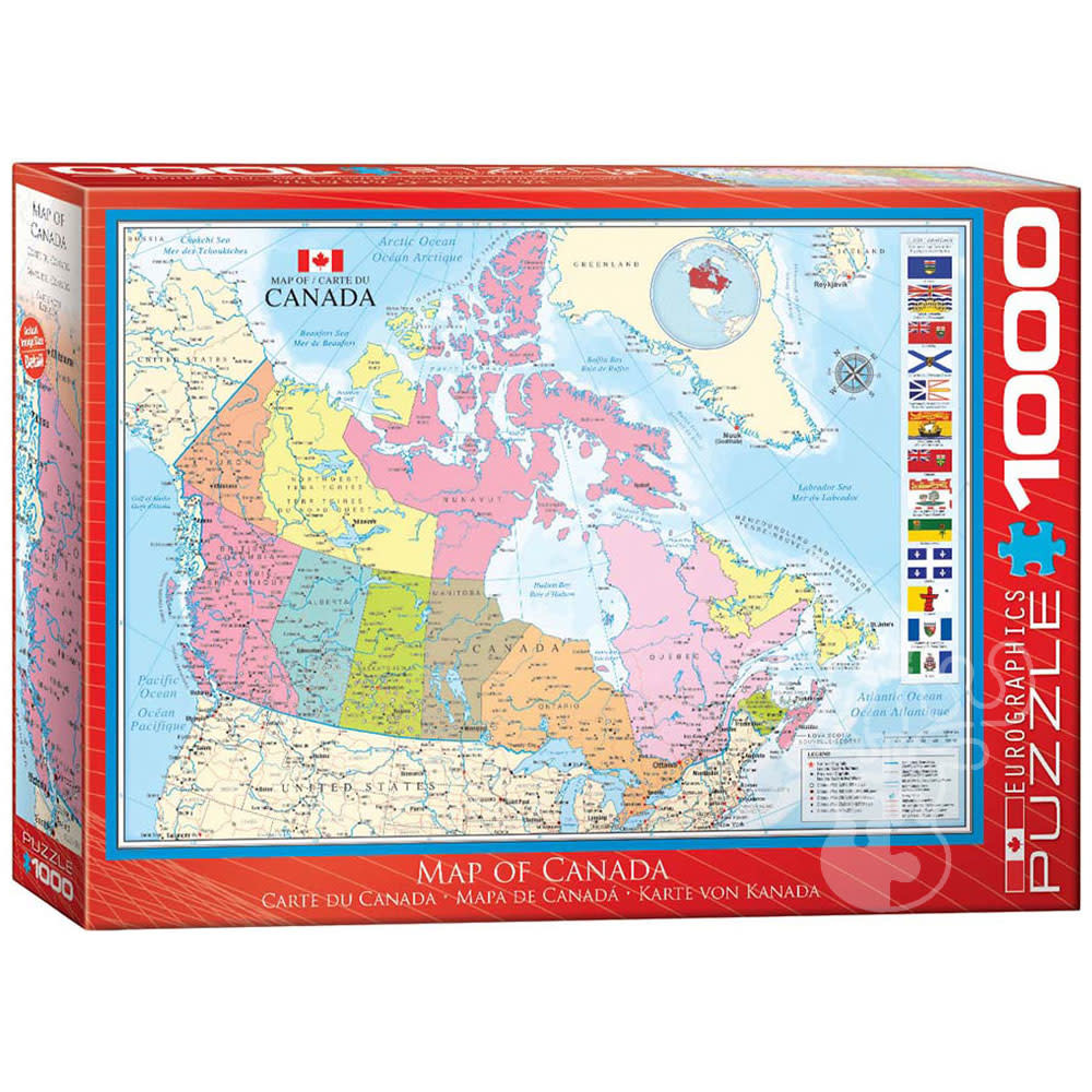Eurographics Map of Canada Puzzle 1000pcs Puzzles Canada