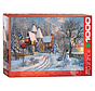 Eurographics Artist Label Davison: Christmas Cottage Puzzle 1000pcs