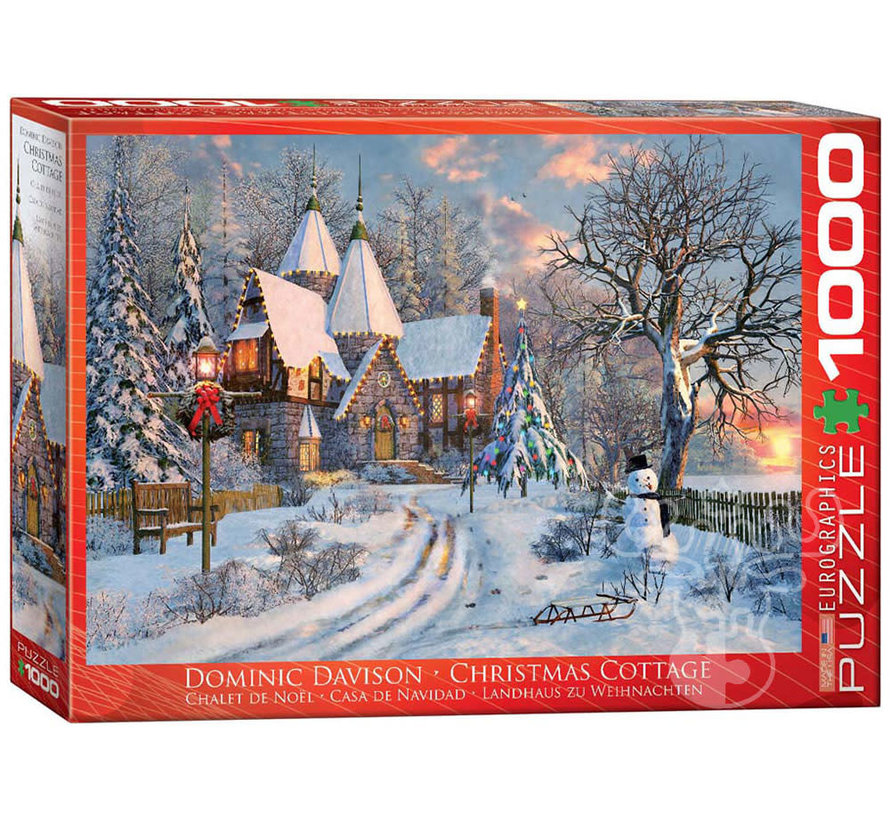 Eurographics Artist Label Davison: Christmas Cottage Puzzle 1000pcs