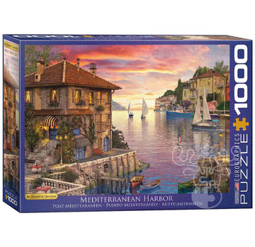 Eurographics Eurographics Artist Label Davison: Mediterranean Harbour Puzzle 1000pcs