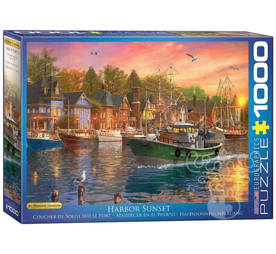 Eurographics Artist Label Davison: Harbor Sunset Puzzle 1000pcs