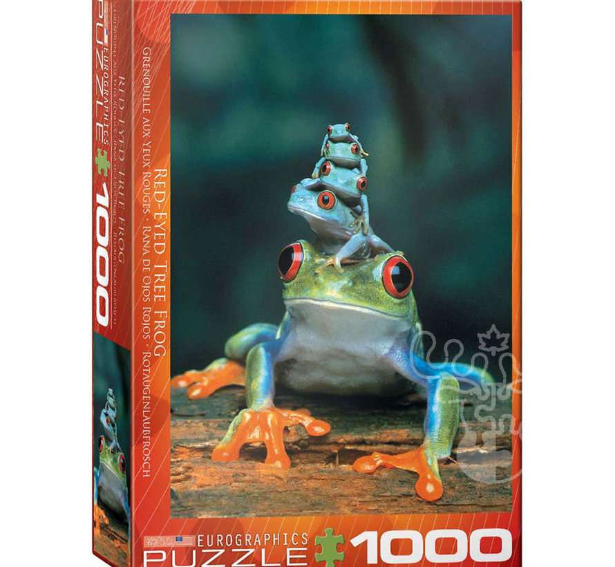 FINAL SALE Eurographics Red-Eyed Tree Frogs Puzzle 1000pcs