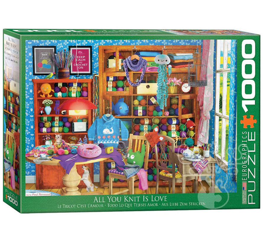Eurographics Artist Label Normand: All You Knit is Love Puzzle 1000pcs