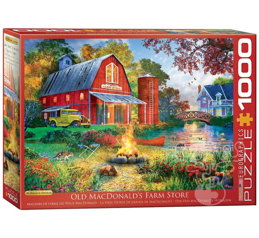 Eurographics Artist Label Davison: Old MacDonald's Farm Store (Campfire by the Barn) Puzzle 1000pcs