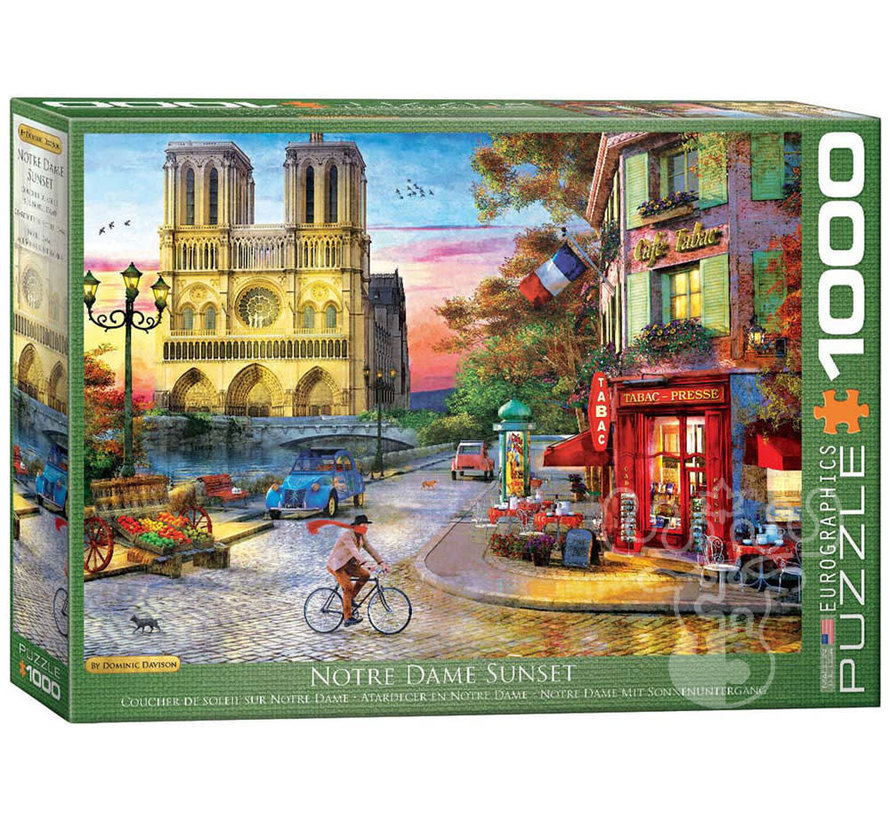 Eurographics Artist Label Davison: Notre Dame Sunset Puzzle 1000pcs RETIRED