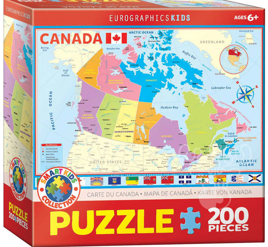 Eurographics Map of Canada Puzzle 200pcs