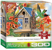 Eurographics FINAL SALE Eurographics Trumpet Vine & Tree Sparrows XL Family Puzzle 300pcs