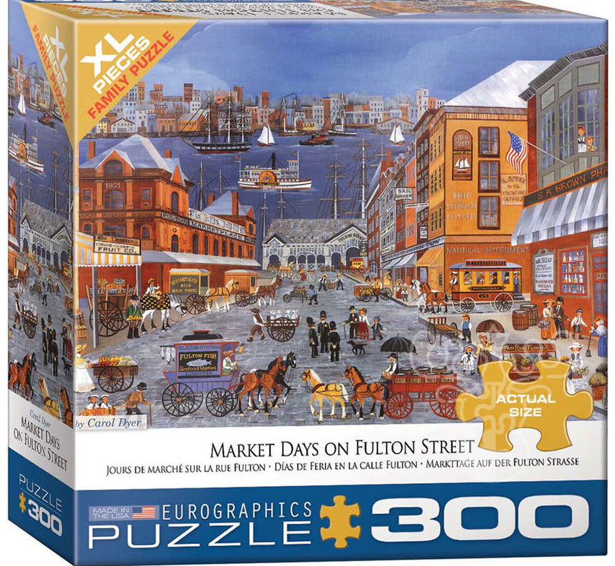 FINAL SALE Eurographics Market Days on Fulton Street XL Family Puzzle 300pcs
