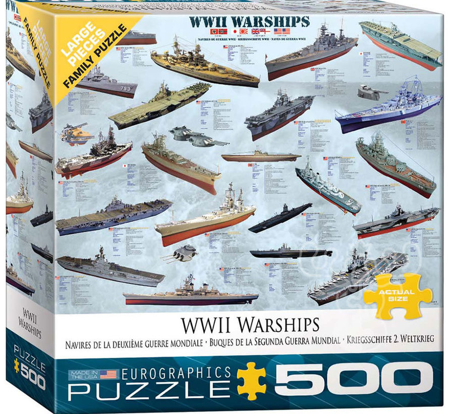 Eurographics WWII Warships Large Pieces Family Puzzle 500pcs