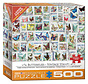 Eurographics Butterflies Vintge Stamps Large Pieces Family Puzzle 500pcs