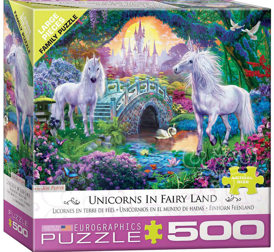 Eurographics Unicorns in Fairy Land Large Pieces Family Puzzle 500pcs