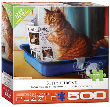 Eurographics Eurographics Heffernan: Kitty Throne Large Pieces Family Puzzle 500pcs