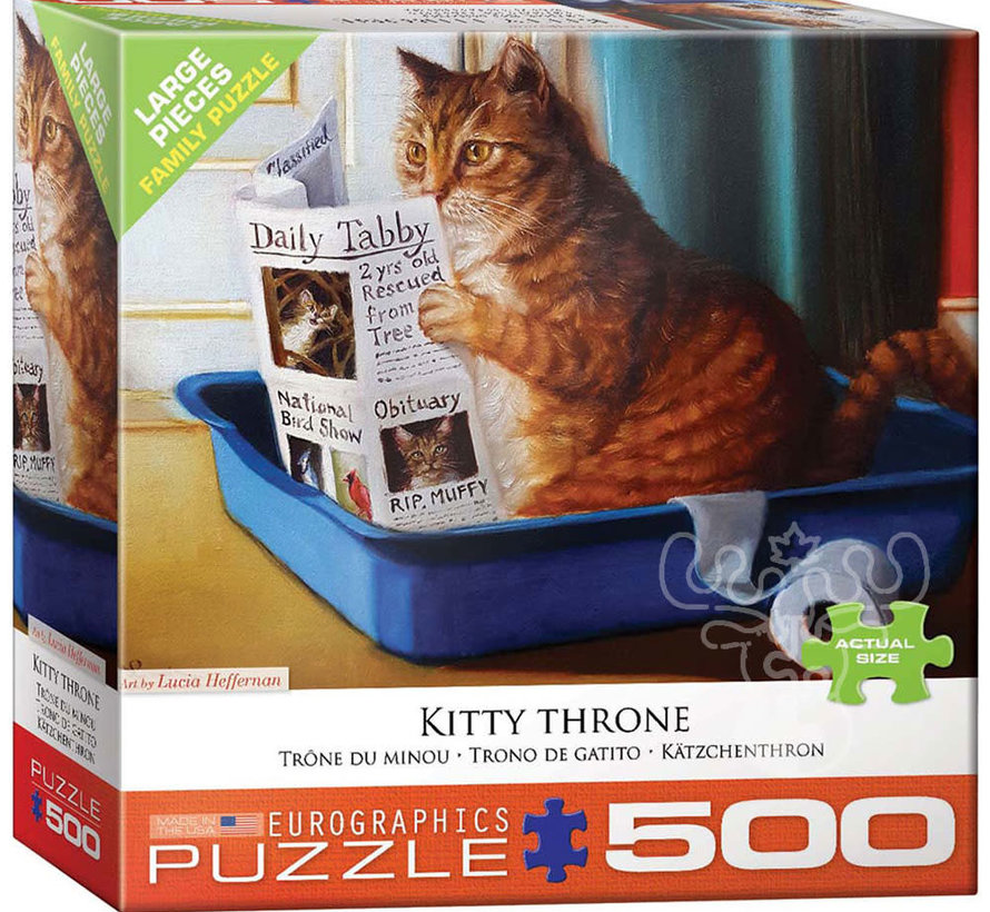 Eurographics Heffernan: Kitty Throne Large Pieces Family Puzzle 500pcs