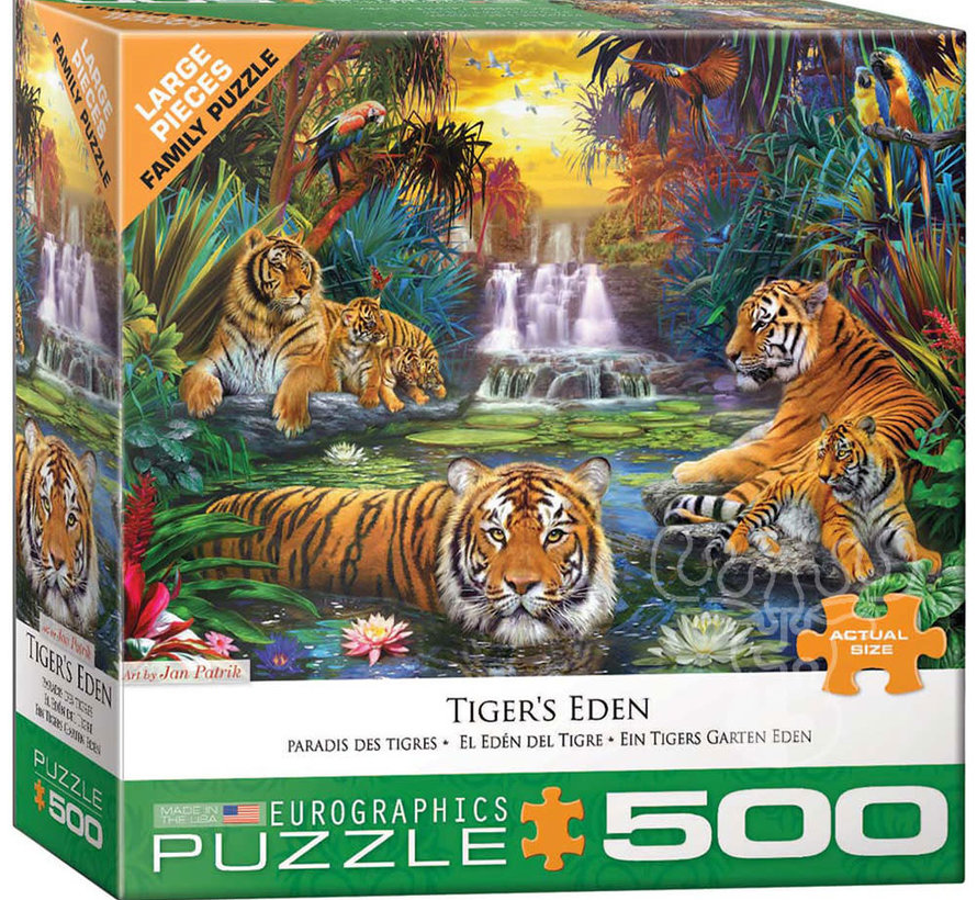 Eurographics Patrik: Tiger’s Eden Large Pieces Family Puzzle 500pcs RETIRED
