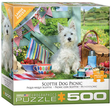Eurographics Eurographics Westie Dog Picnic Large Pieces Family Puzzle 500pcs