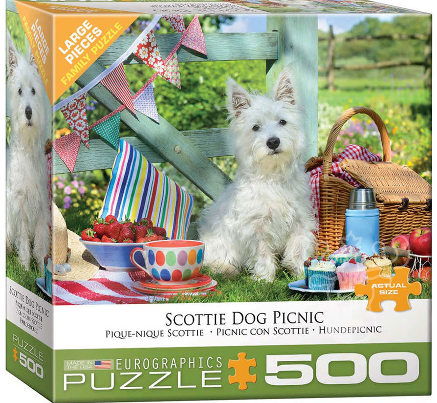 Eurographics Westie Dog Picnic Large Pieces Family Puzzle 500pcs