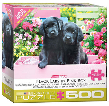 Eurographics Eurographics Black Labs in Pink Box Large Pieces Family Puzzle 500pcs RETIRED