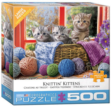 Eurographics Eurographics Knittin’ Kitties Large Pieces Family Puzzle 500pcs