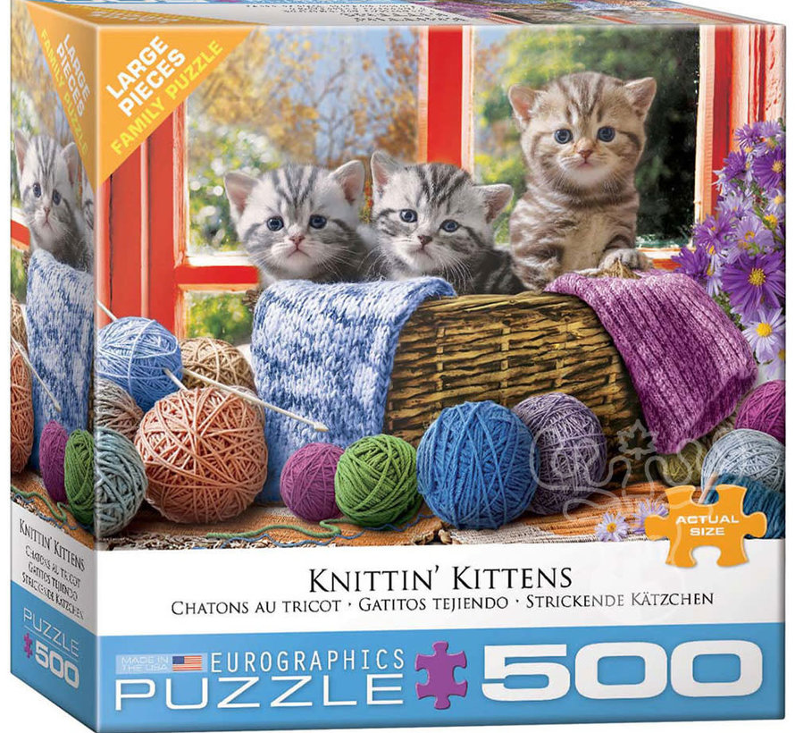 Eurographics Knittin’ Kittens Large Pieces Family Puzzle 500pcs