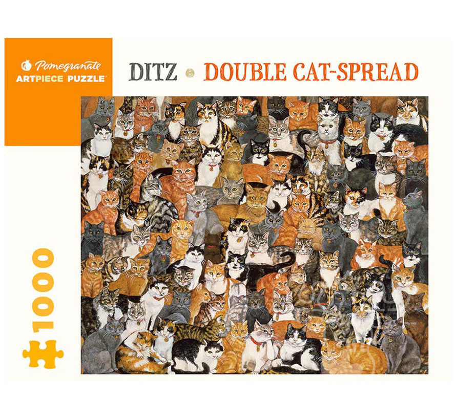 Pomegranate Ditz: Double Cat-Spread Puzzle 1000pcs