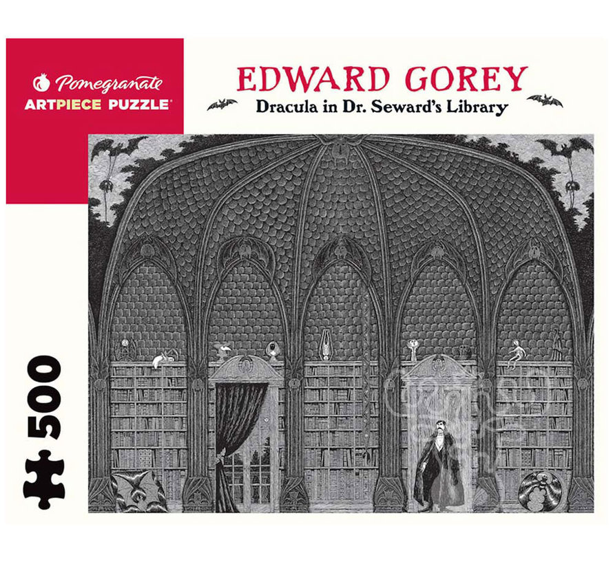Pomegranate Gorey, Edward: Dracula in Seward’s Library Puzzle 500pcs