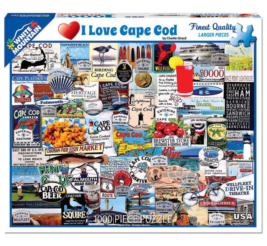 White Mountain I Love Cape Cod Puzzle 1000pcs