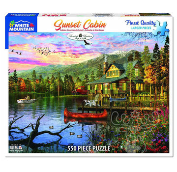 White Mountain FINAL SALE White Mountain Sunset Cabin Puzzle 500pcs