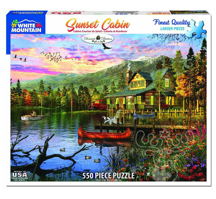FINAL SALE White Mountain Sunset Cabin Puzzle 500pcs