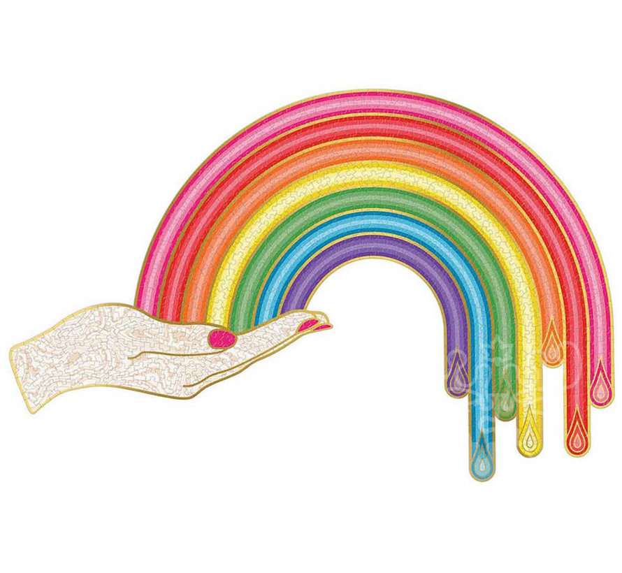 Galison Jonathan Adler Rainbow Hand Shaped Foil Puzzle 750pcs