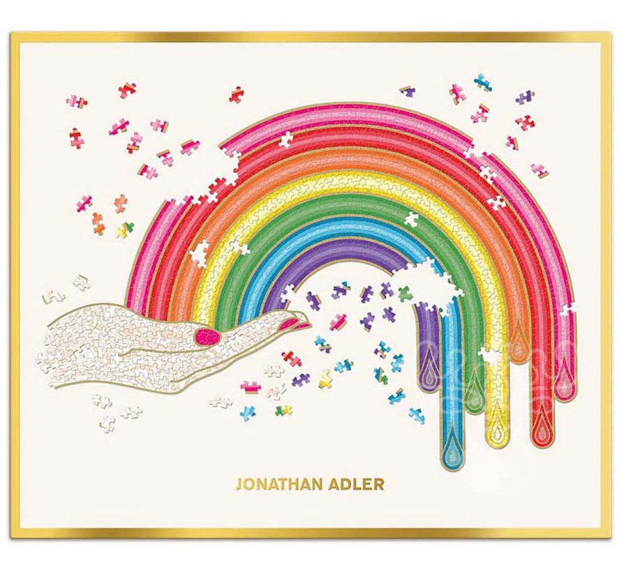 Galison Jonathan Adler Rainbow Hand Shaped Foil Puzzle 750pcs