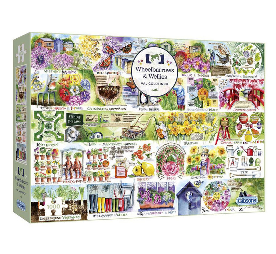 Gibsons Wheelbarrows & Wellies Puzzle 1000pcs