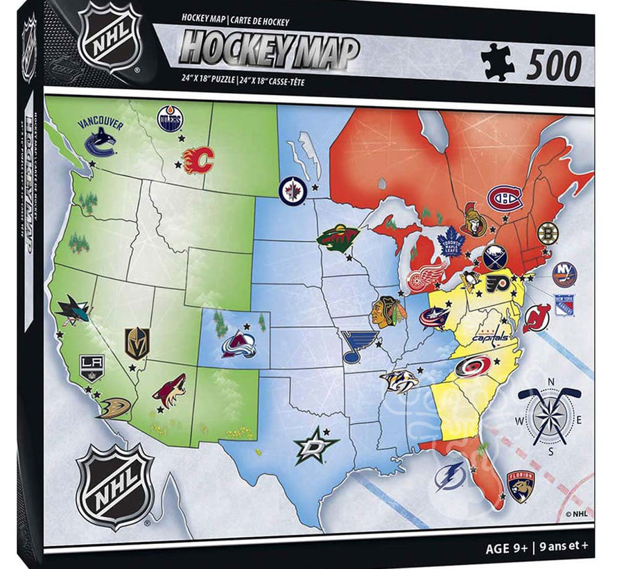 MasterPieces NHL Hockey Map Puzzle 500pcs